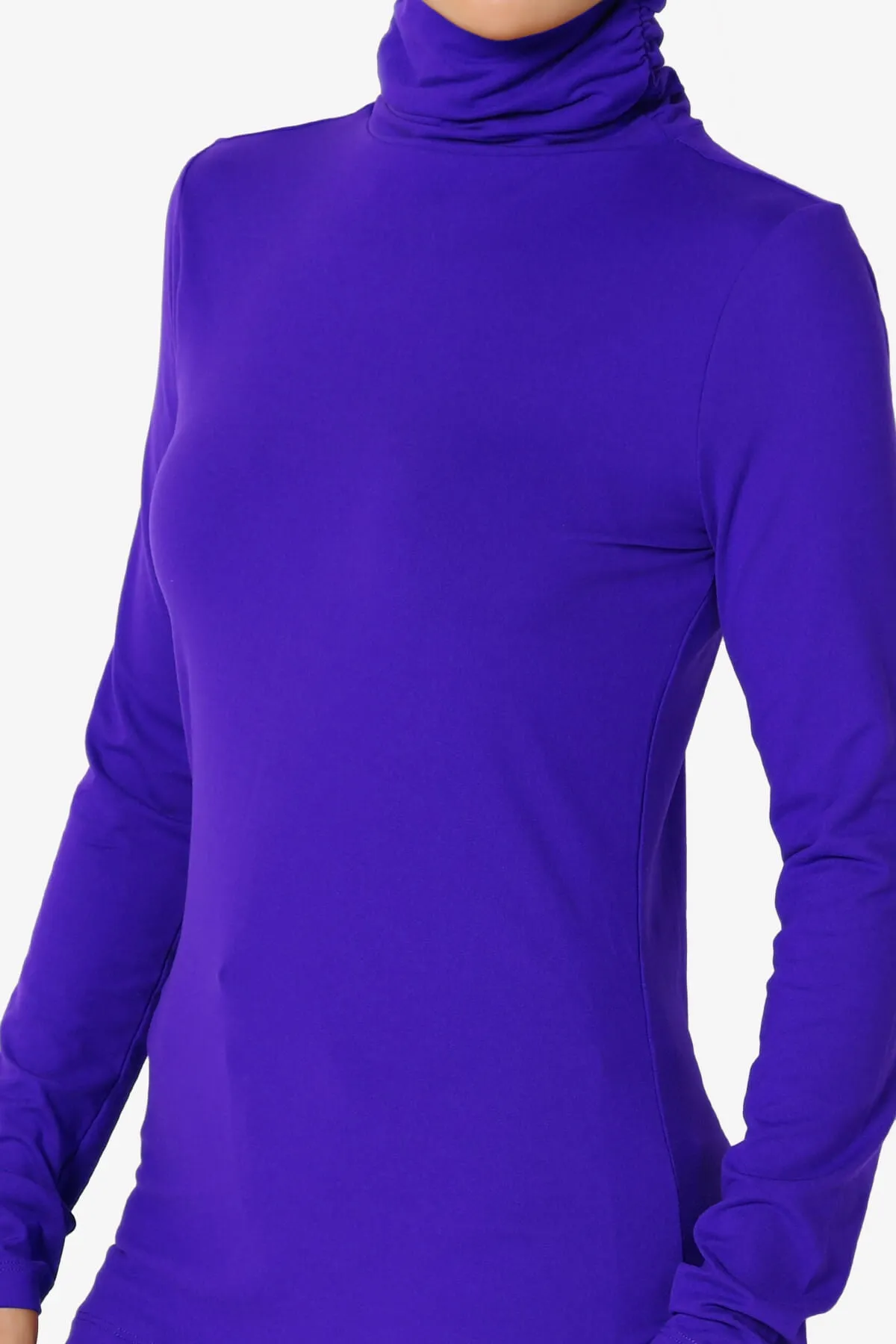 Viable Ruched Turtle Neck Long Sleeve Top