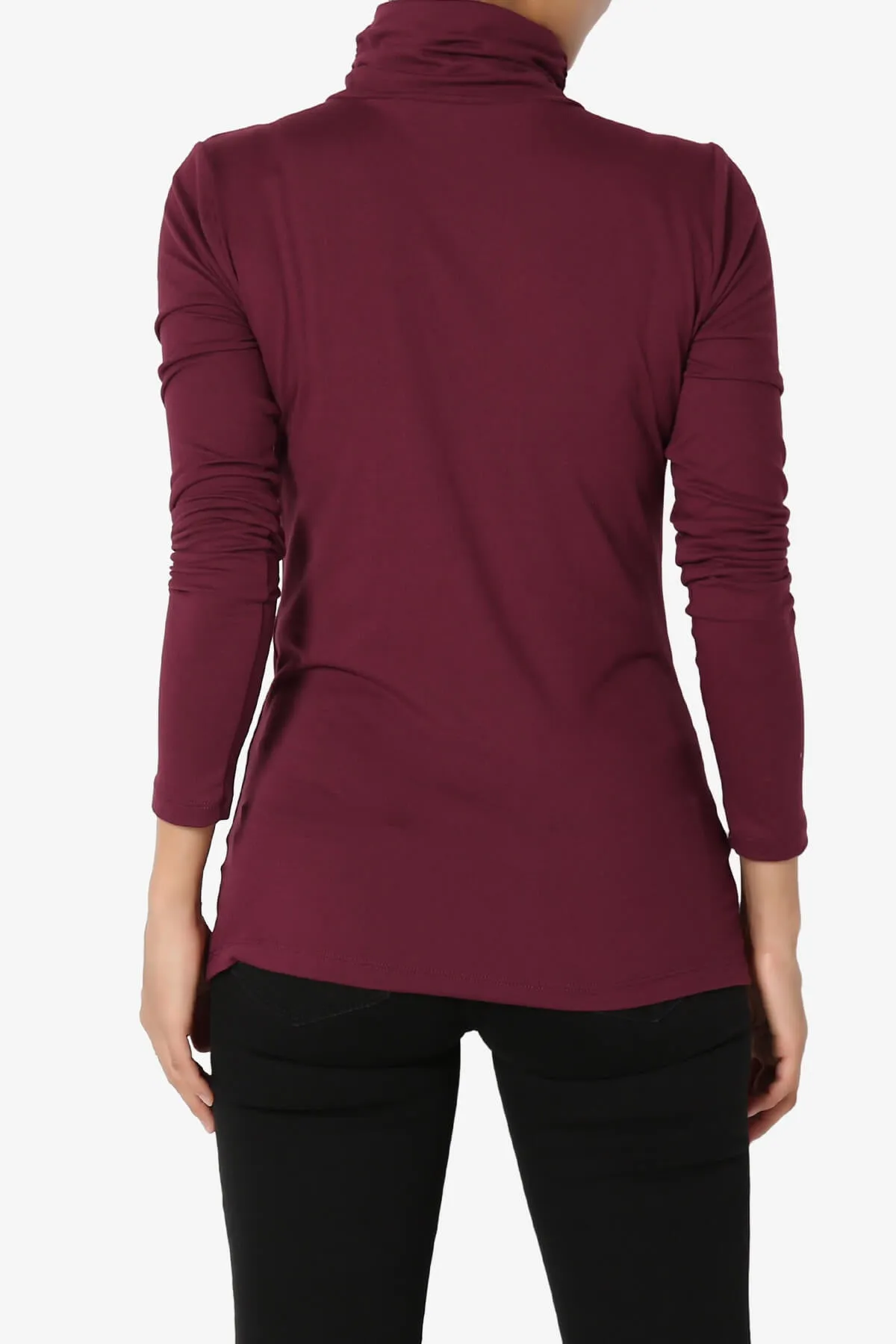 Viable Ruched Turtle Neck Long Sleeve Top