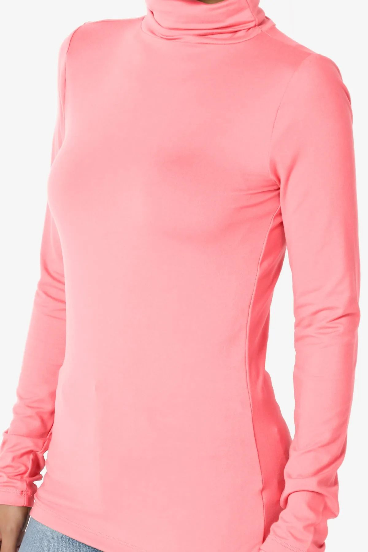Viable Ruched Turtle Neck Long Sleeve Top