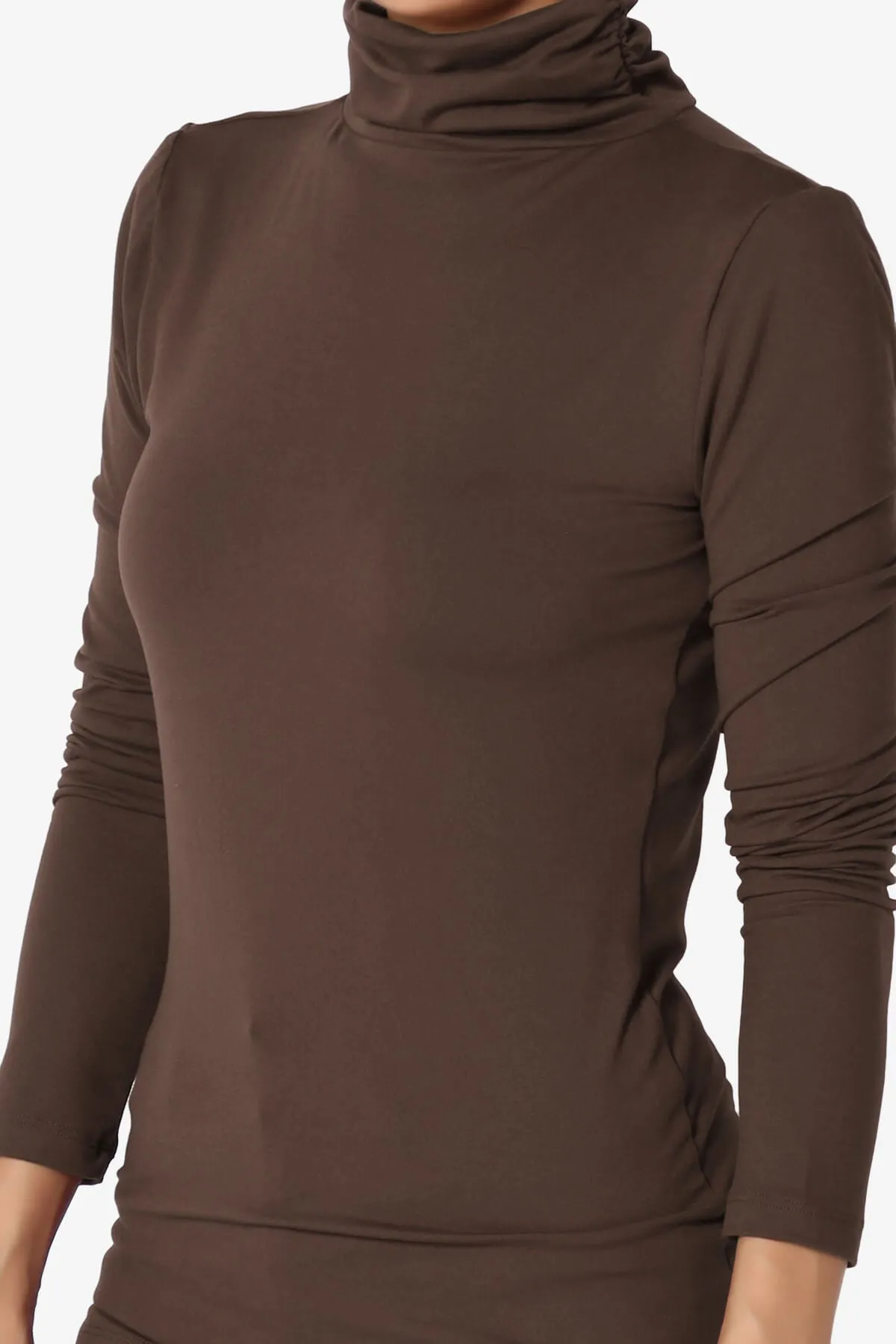 Viable Ruched Turtle Neck Long Sleeve Top