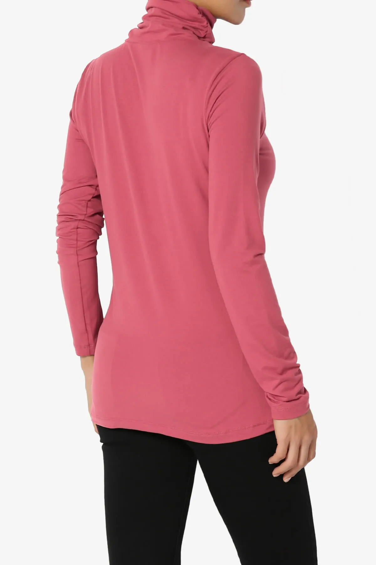 Viable Ruched Turtle Neck Long Sleeve Top