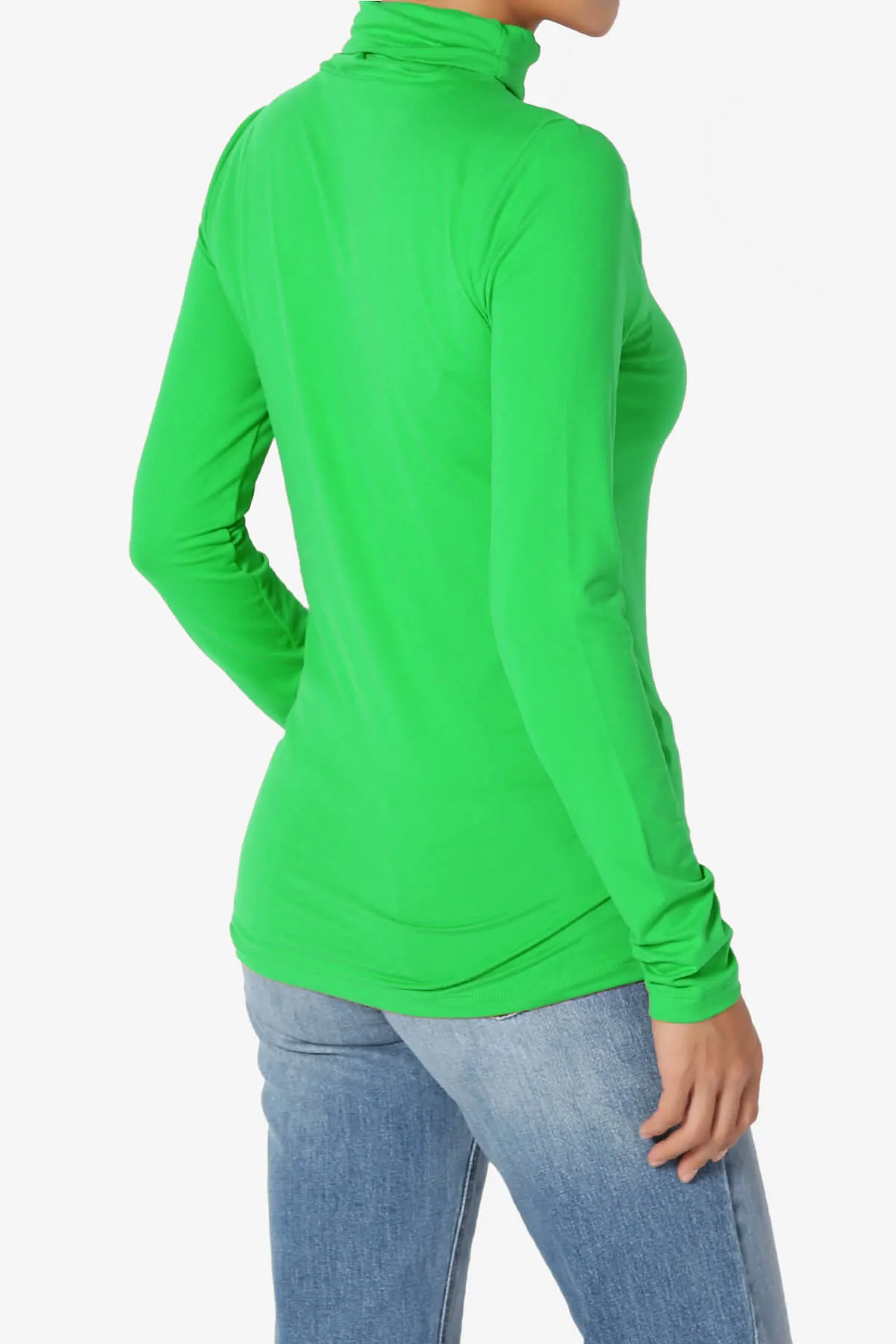Viable Ruched Turtle Neck Long Sleeve Top
