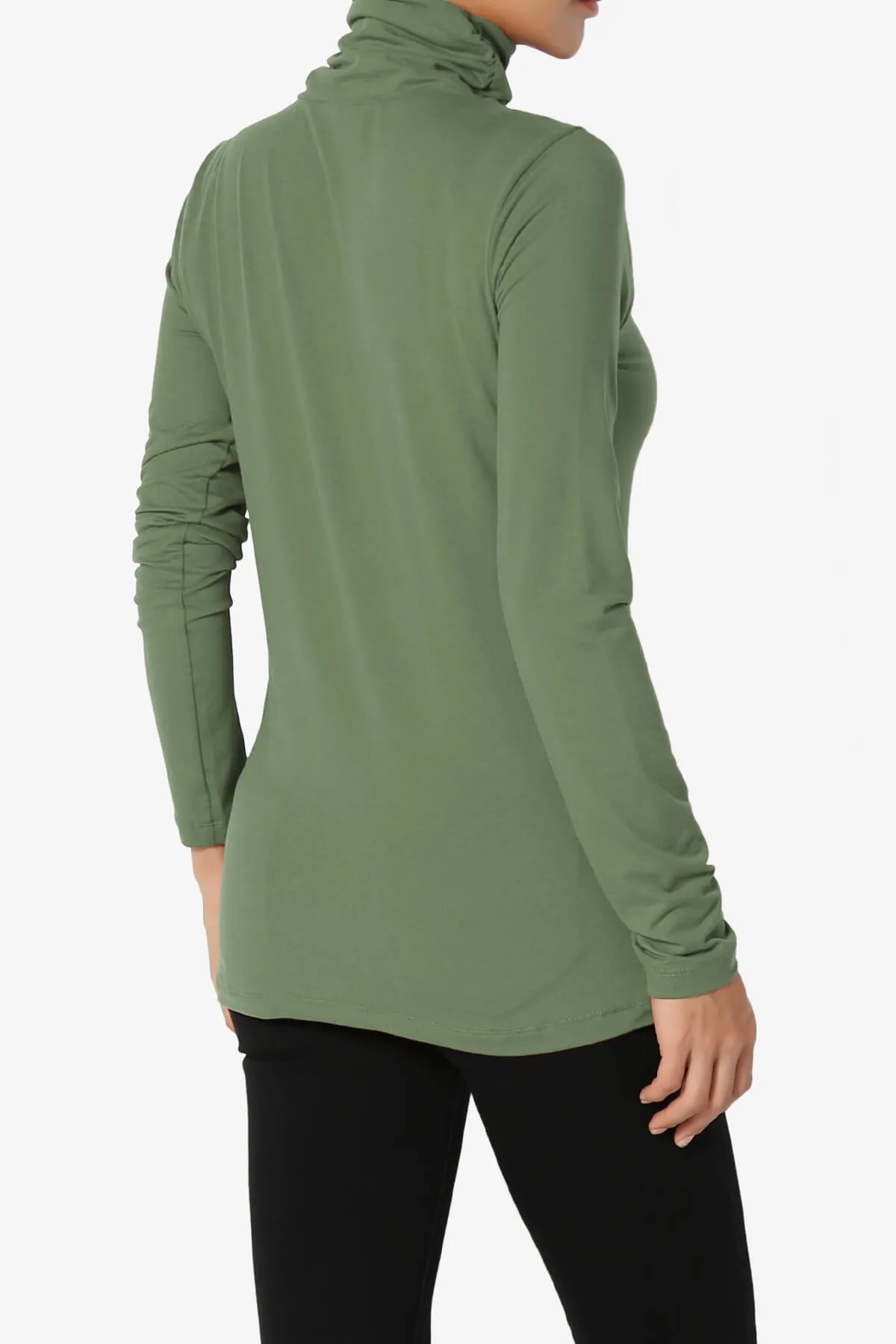 Viable Ruched Turtle Neck Long Sleeve Top