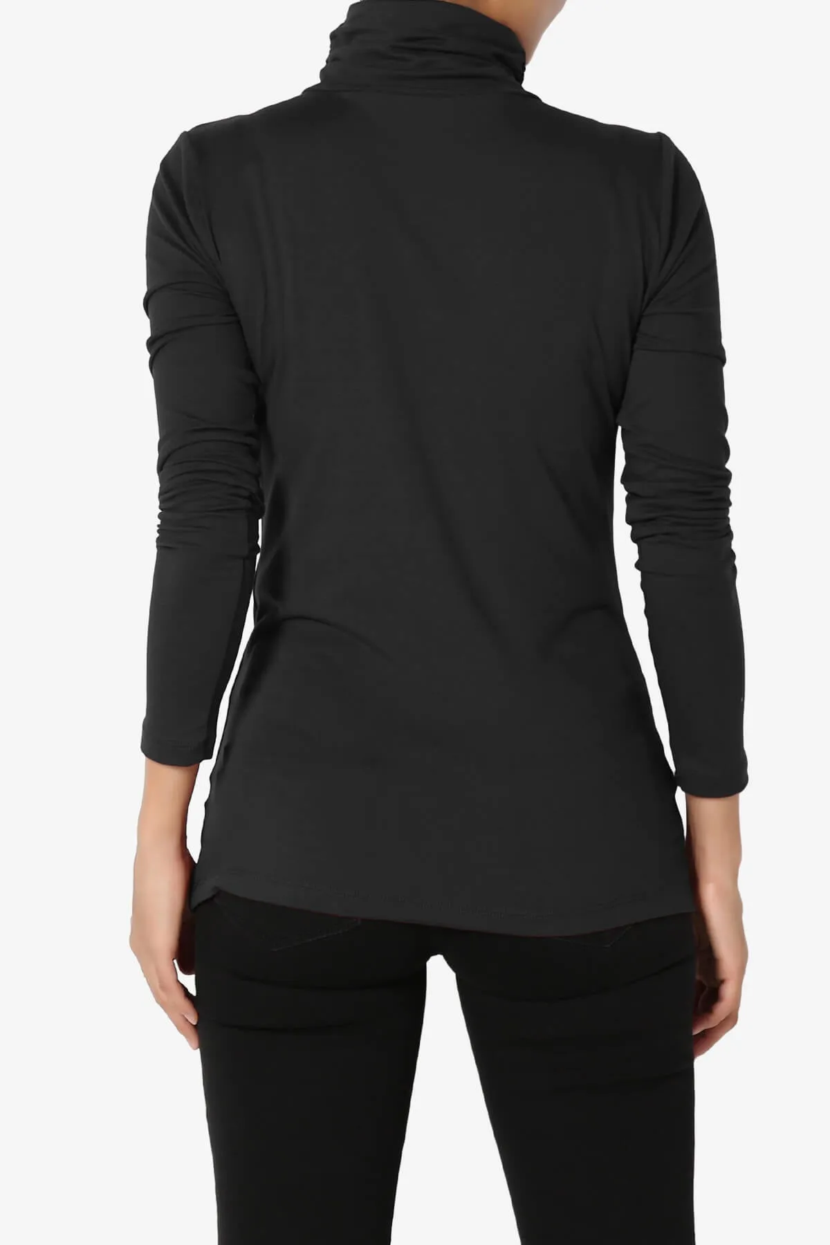 Viable Ruched Turtle Neck Long Sleeve Top