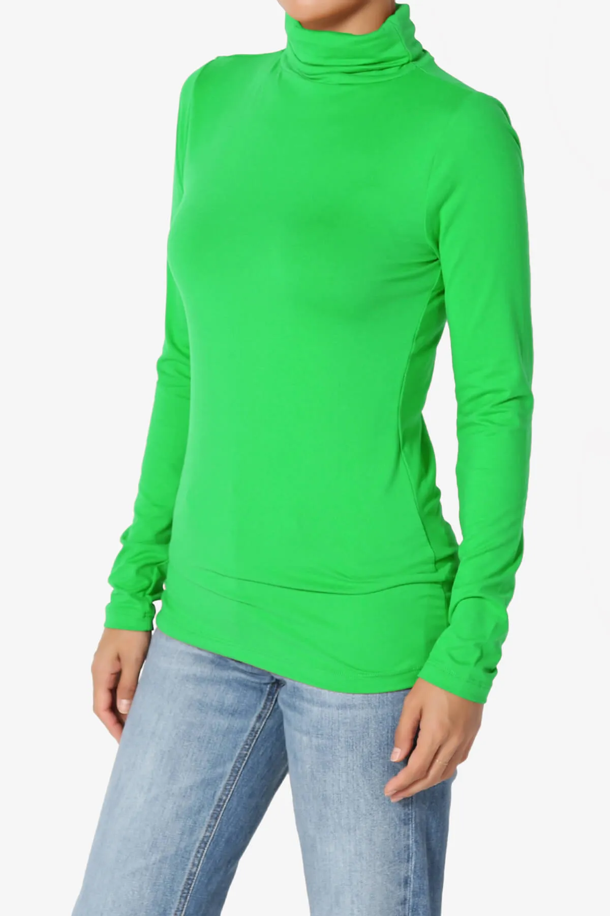 Viable Ruched Turtle Neck Long Sleeve Top