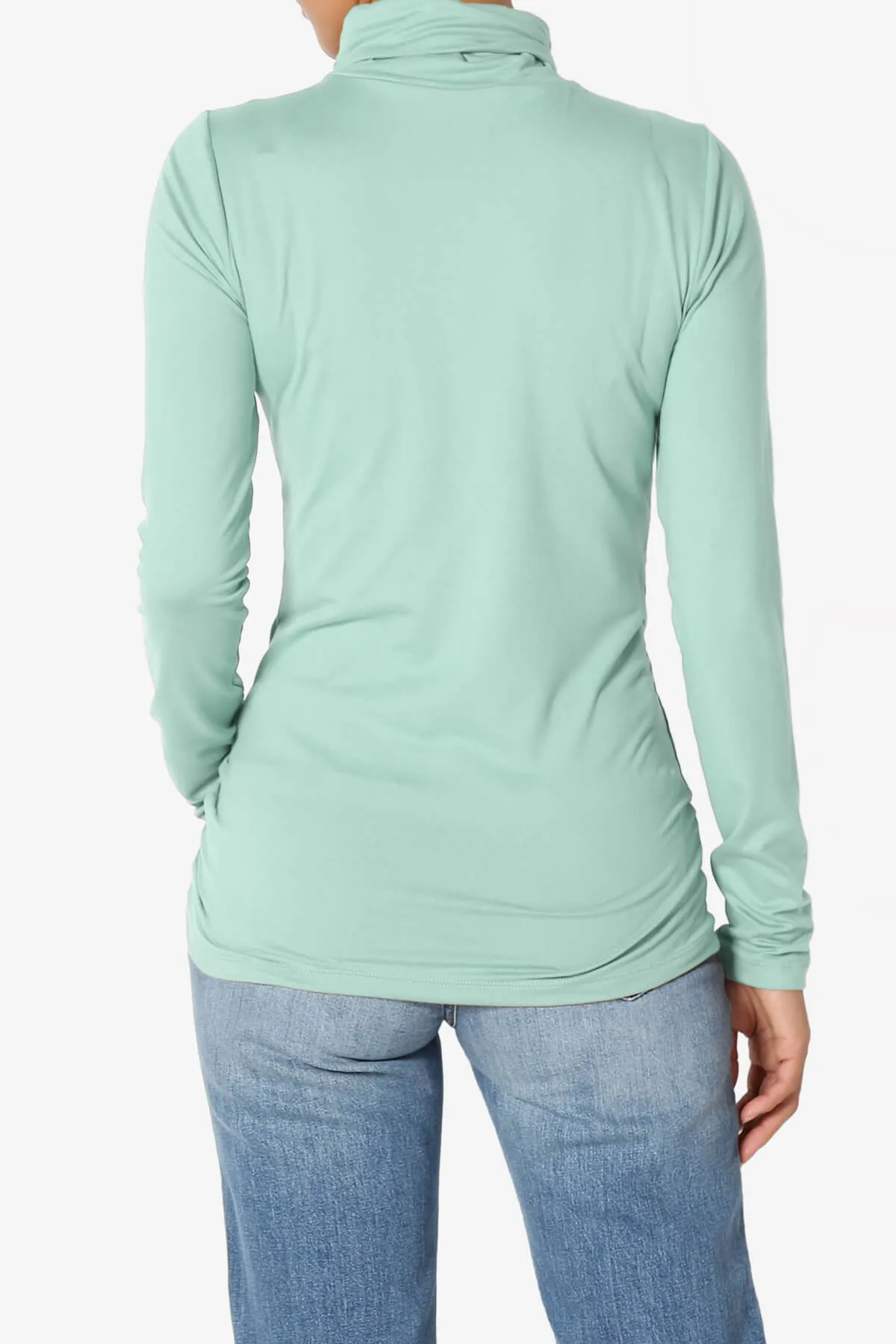 Viable Ruched Turtle Neck Long Sleeve Top