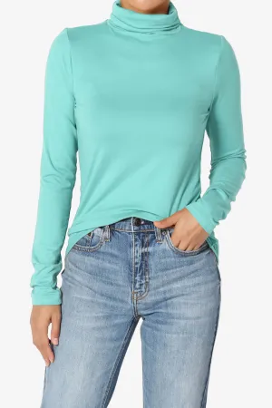 Viable Ruched Turtle Neck Long Sleeve Top