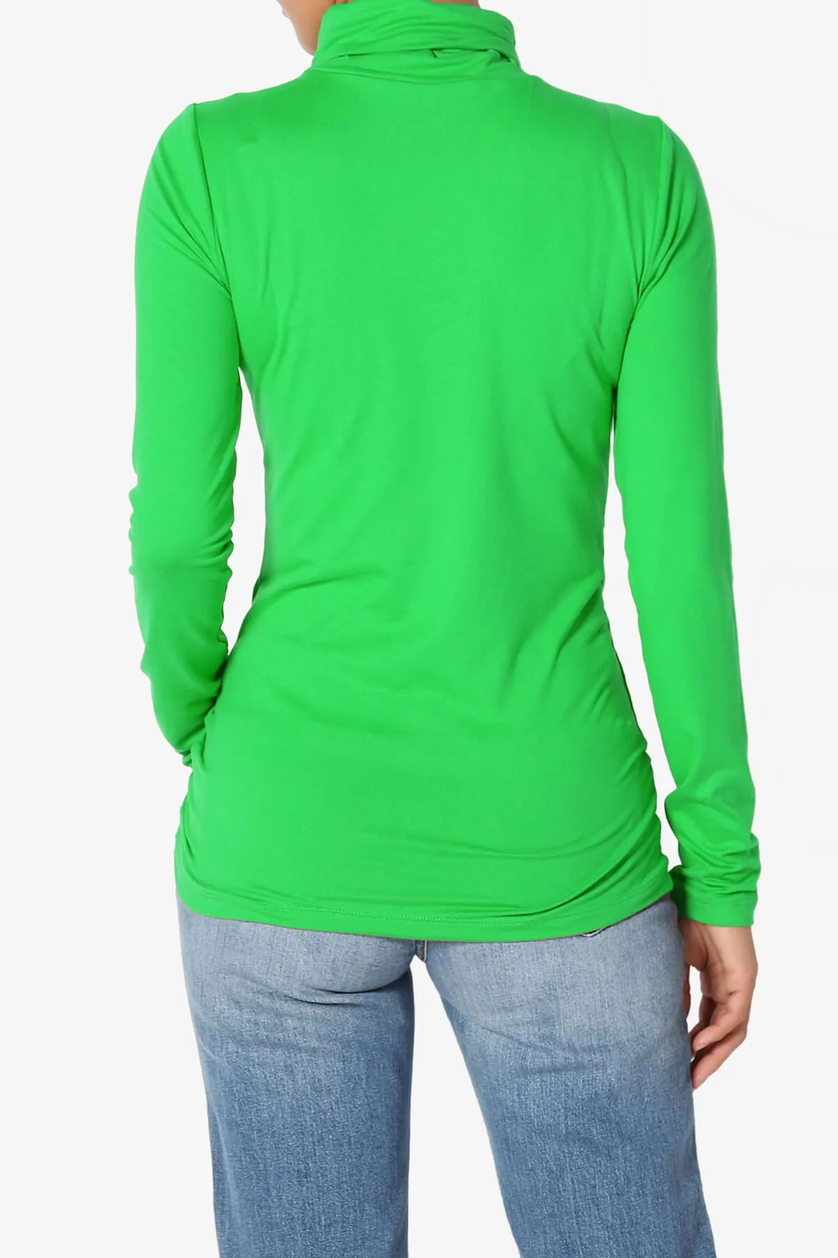 Viable Ruched Turtle Neck Long Sleeve Top