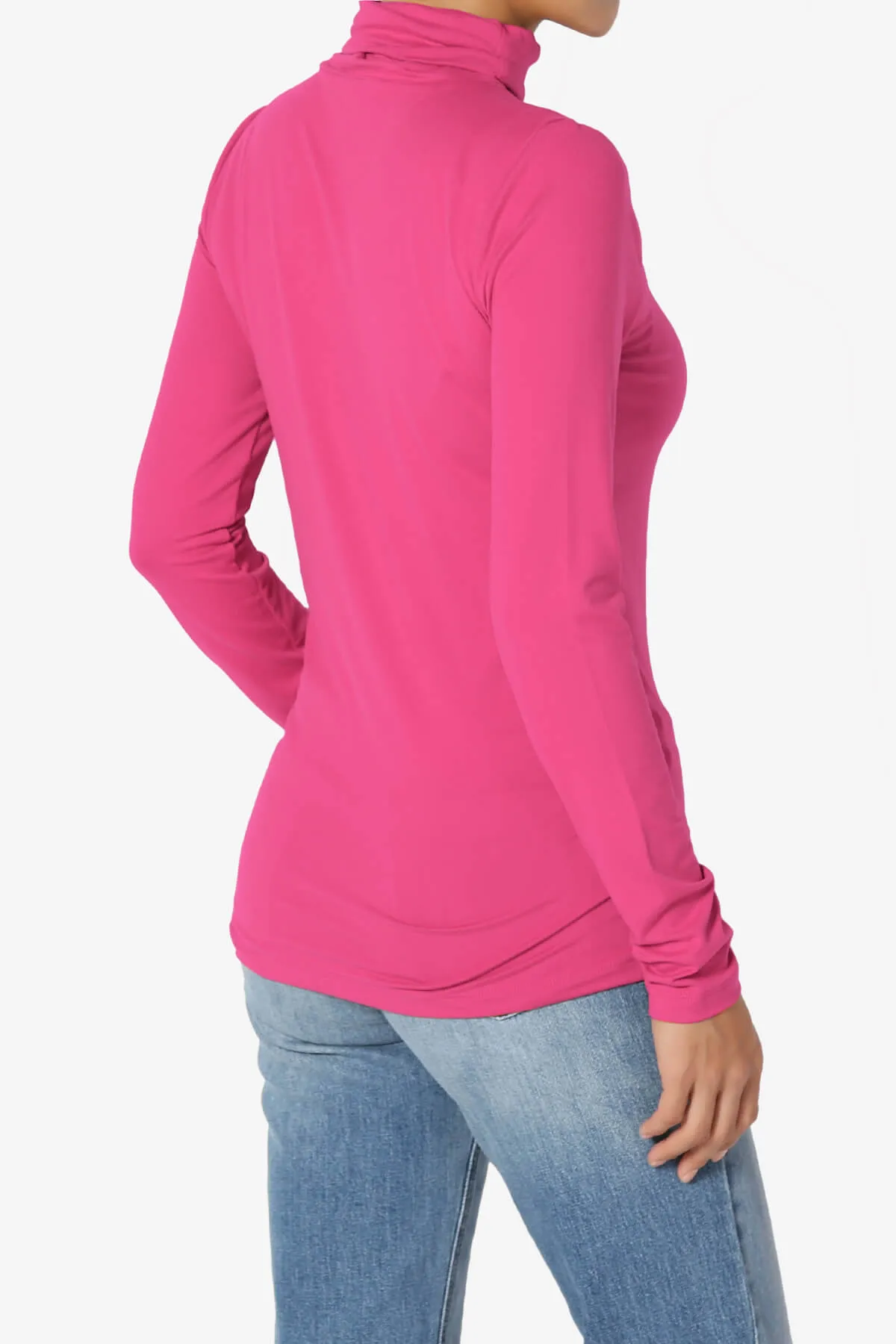 Viable Ruched Turtle Neck Long Sleeve Top