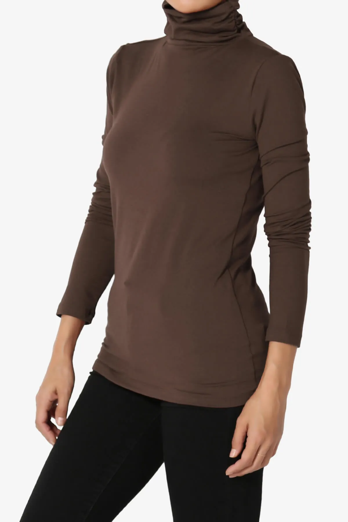 Viable Ruched Turtle Neck Long Sleeve Top