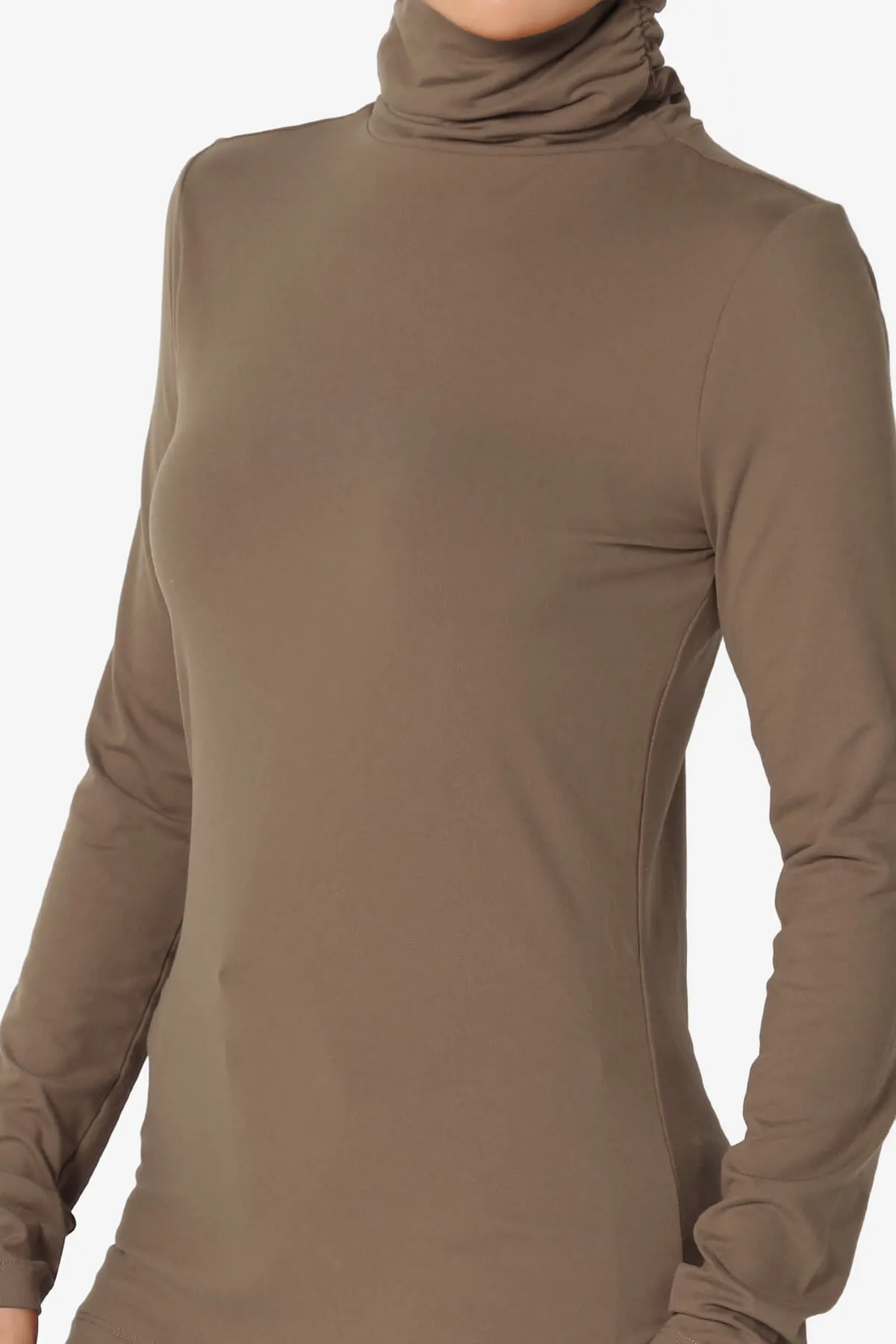 Viable Ruched Turtle Neck Long Sleeve Top