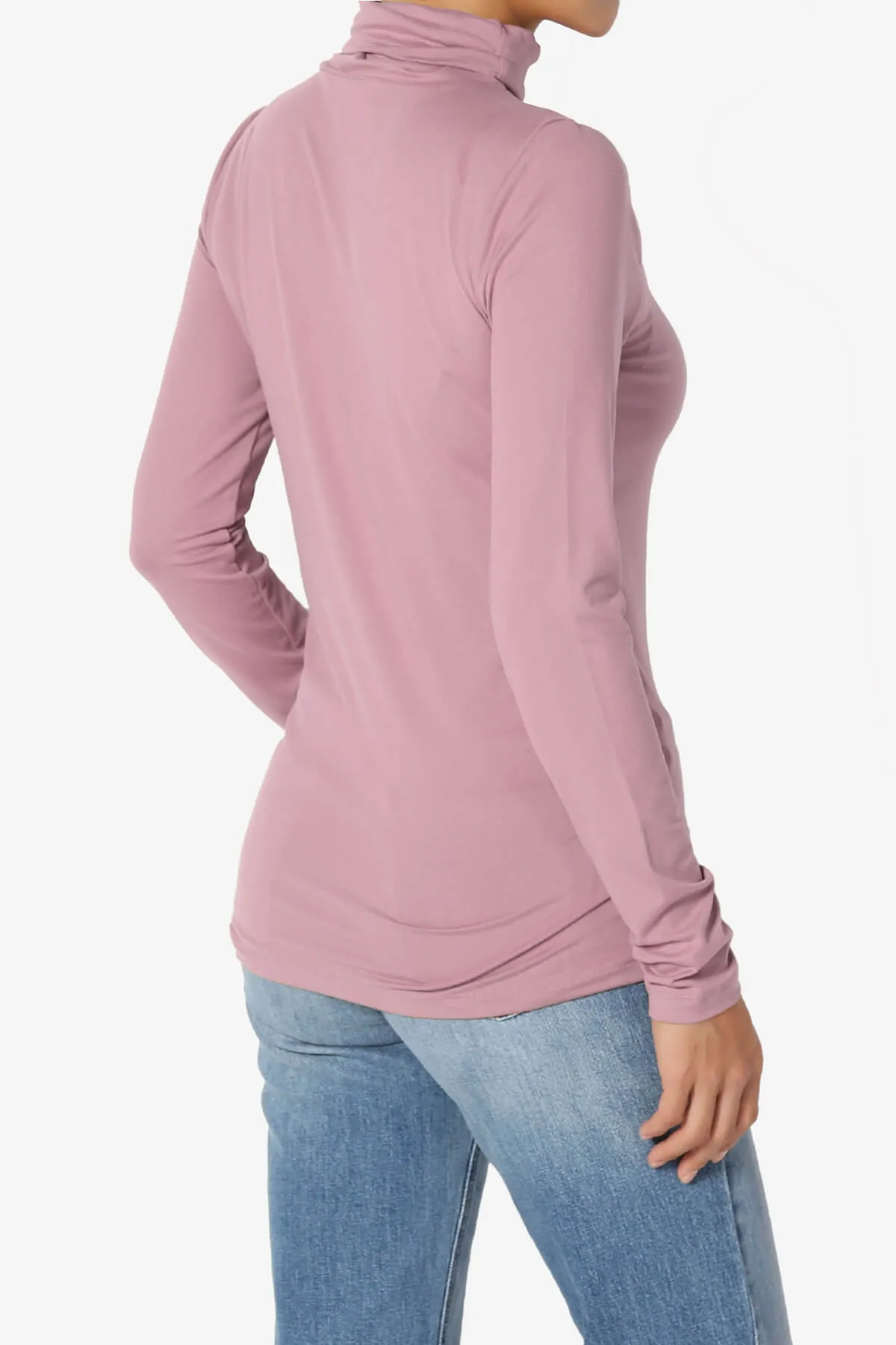 Viable Ruched Turtle Neck Long Sleeve Top
