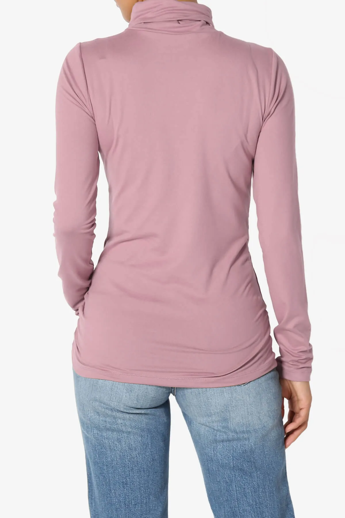 Viable Ruched Turtle Neck Long Sleeve Top