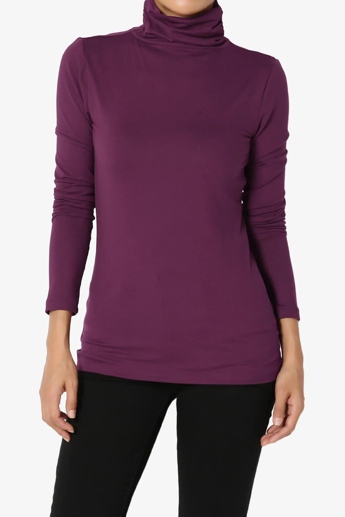 Viable Ruched Turtle Neck Long Sleeve Top