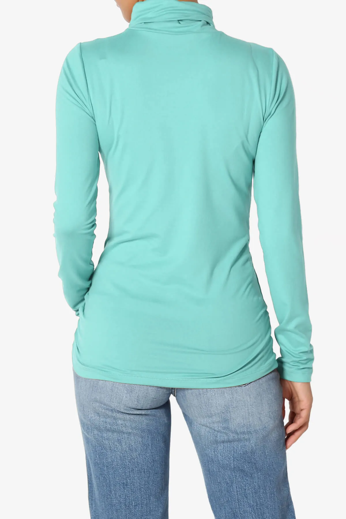 Viable Ruched Turtle Neck Long Sleeve Top