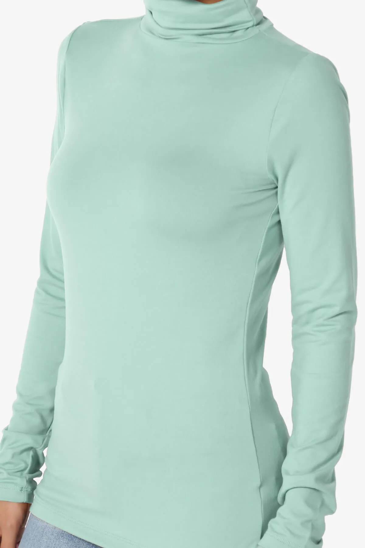 Viable Ruched Turtle Neck Long Sleeve Top