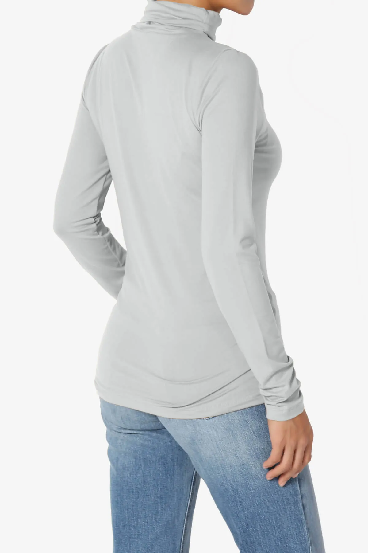 Viable Ruched Turtle Neck Long Sleeve Top