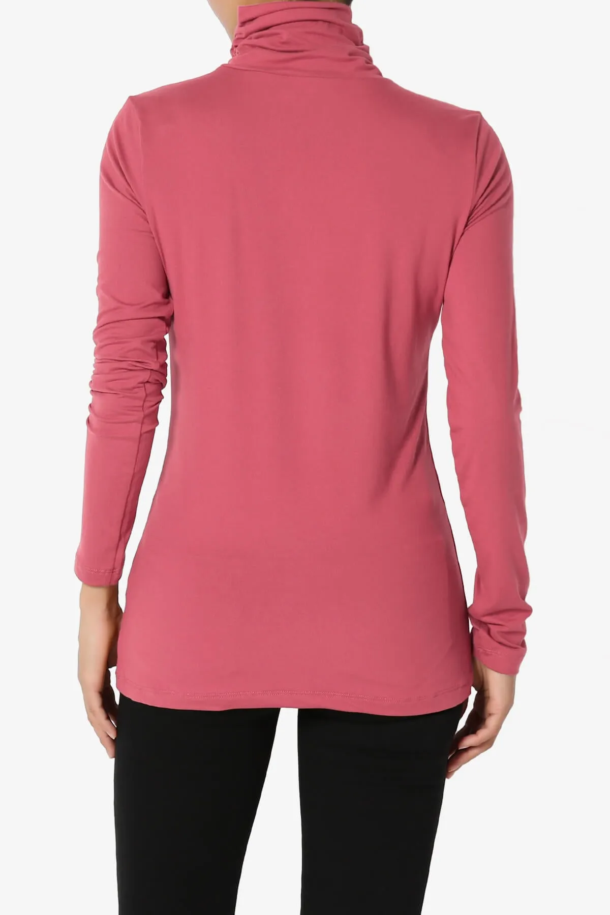 Viable Ruched Turtle Neck Long Sleeve Top
