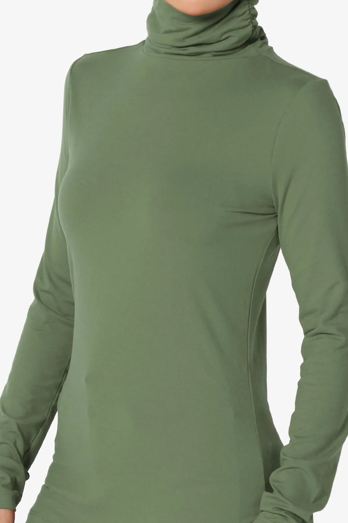 Viable Ruched Turtle Neck Long Sleeve Top