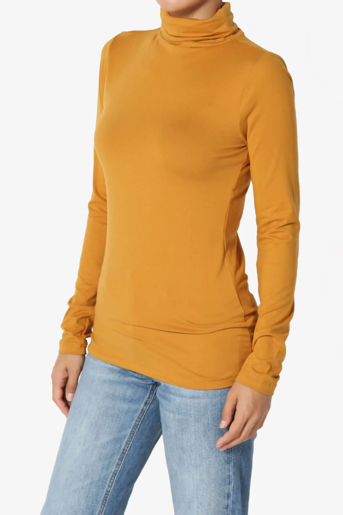 Viable Ruched Turtle Neck Long Sleeve Top