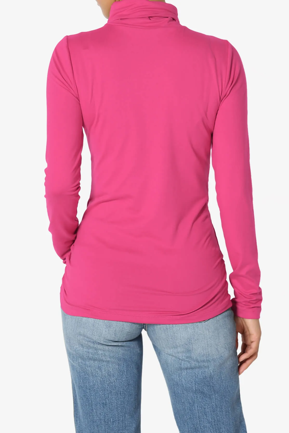 Viable Ruched Turtle Neck Long Sleeve Top