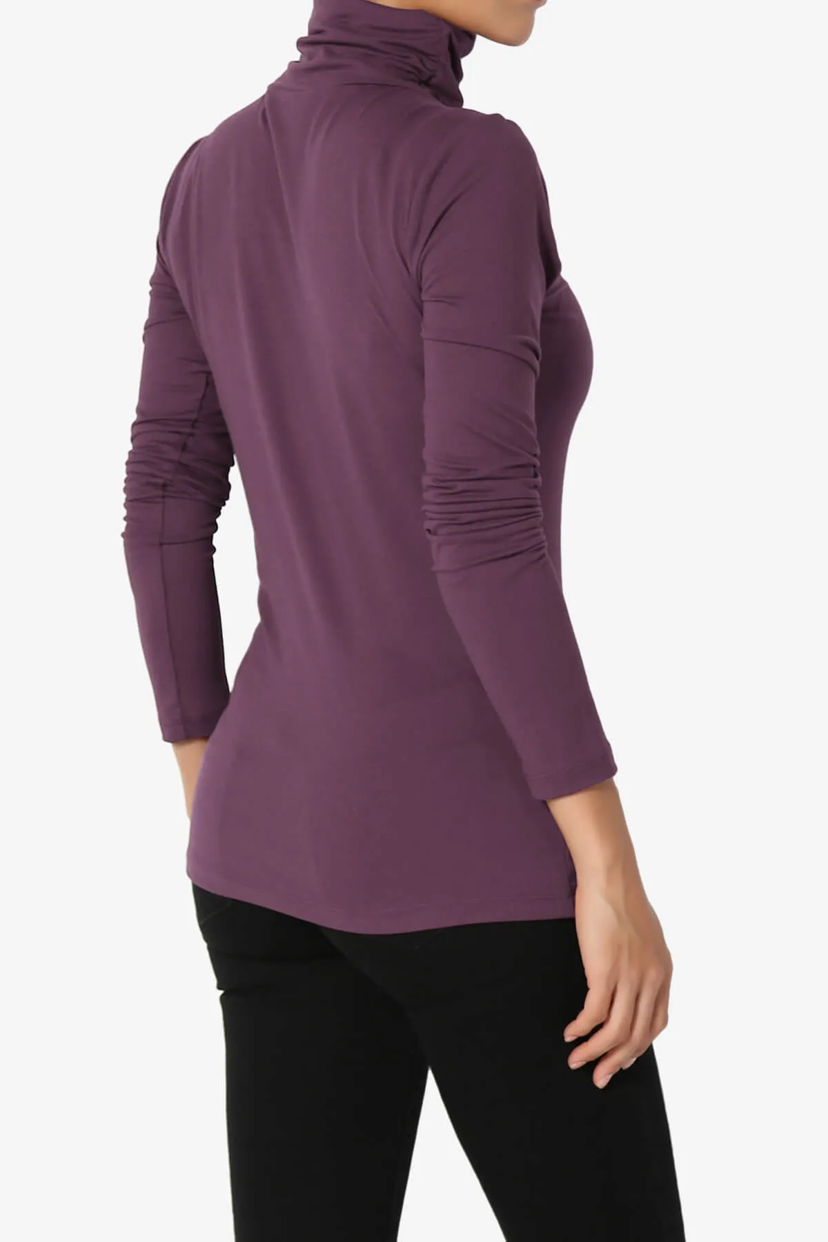 Viable Ruched Turtle Neck Long Sleeve Top