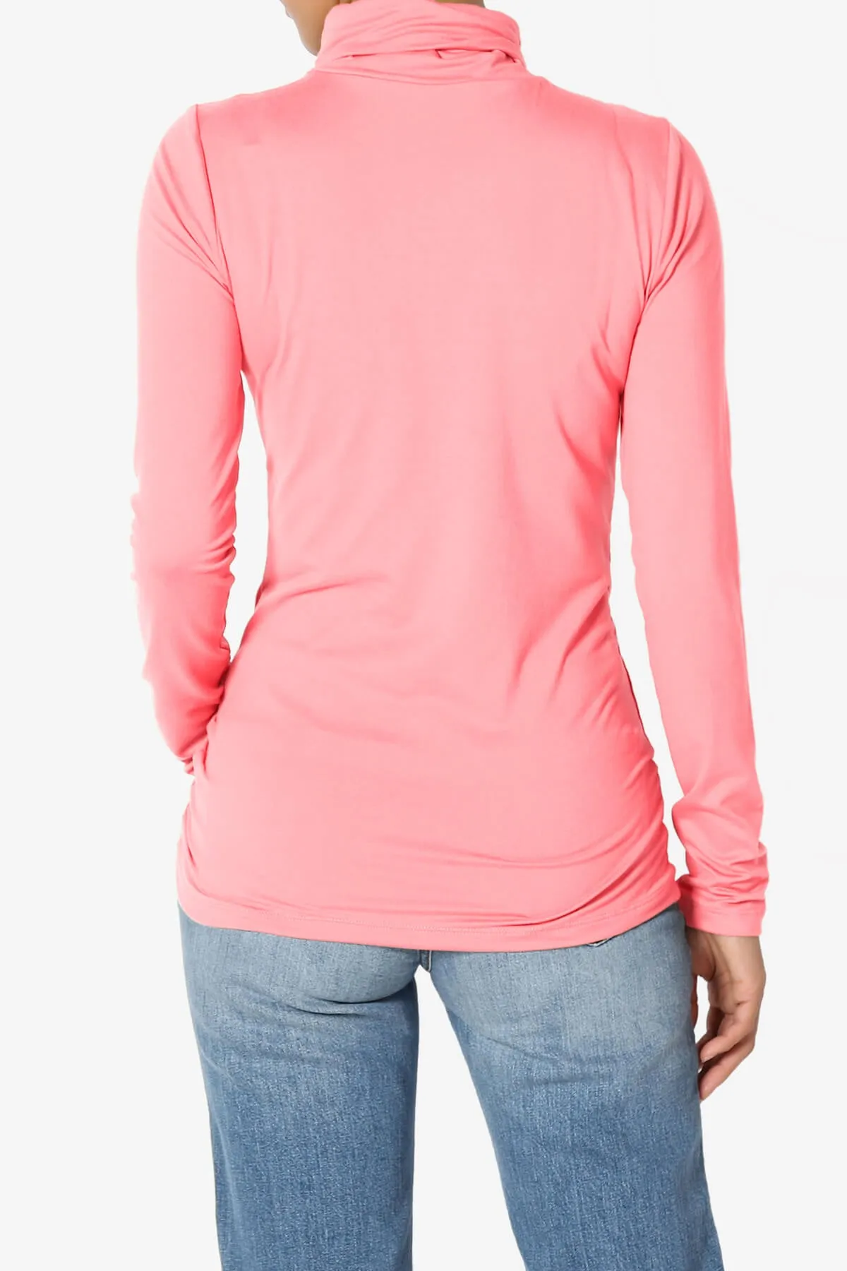 Viable Ruched Turtle Neck Long Sleeve Top