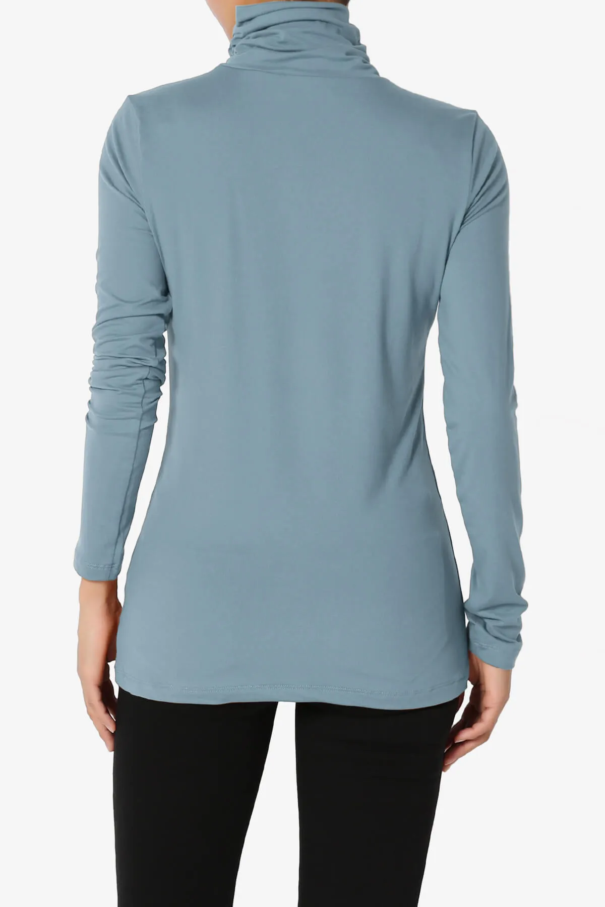 Viable Ruched Turtle Neck Long Sleeve Top