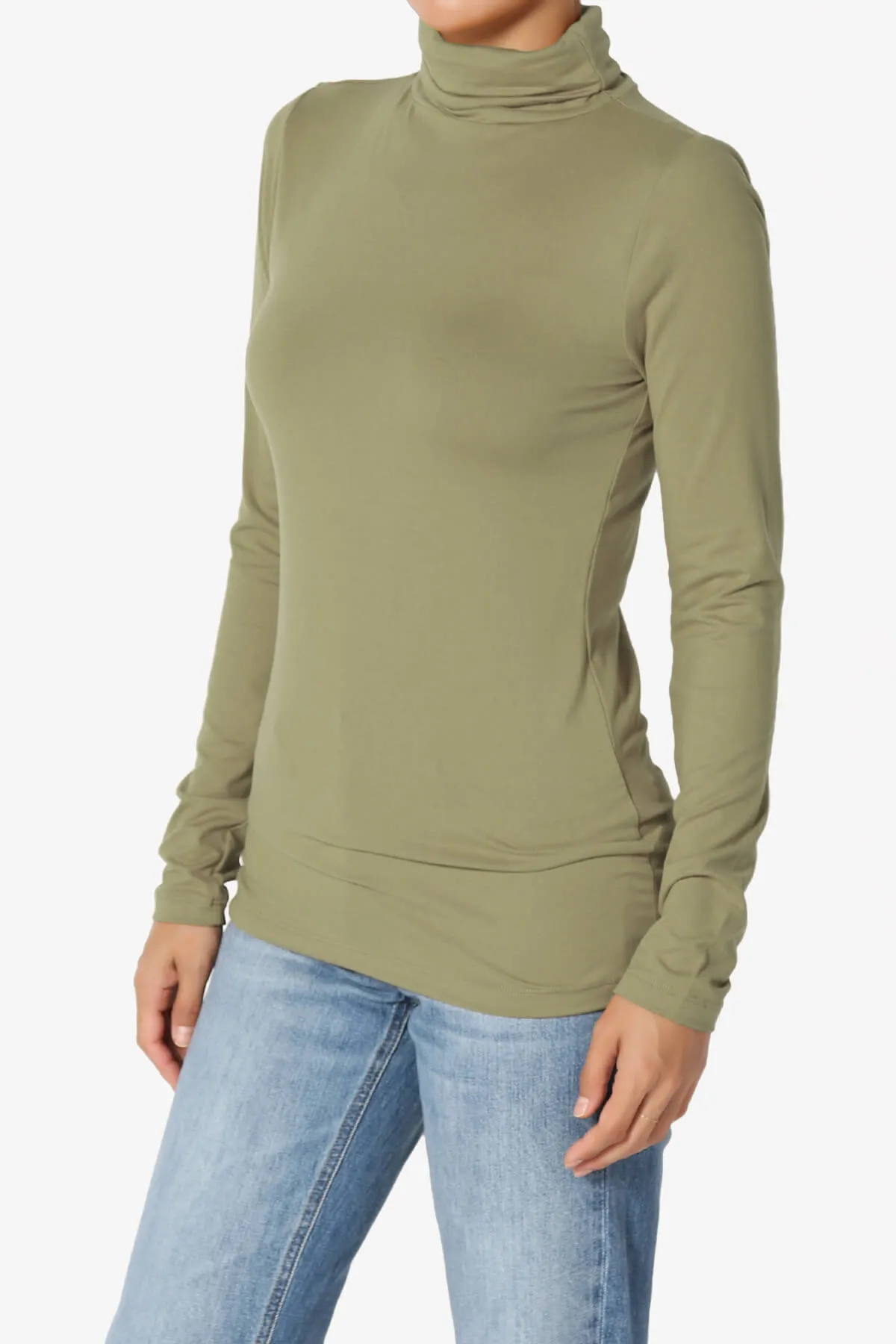 Viable Ruched Turtle Neck Long Sleeve Top