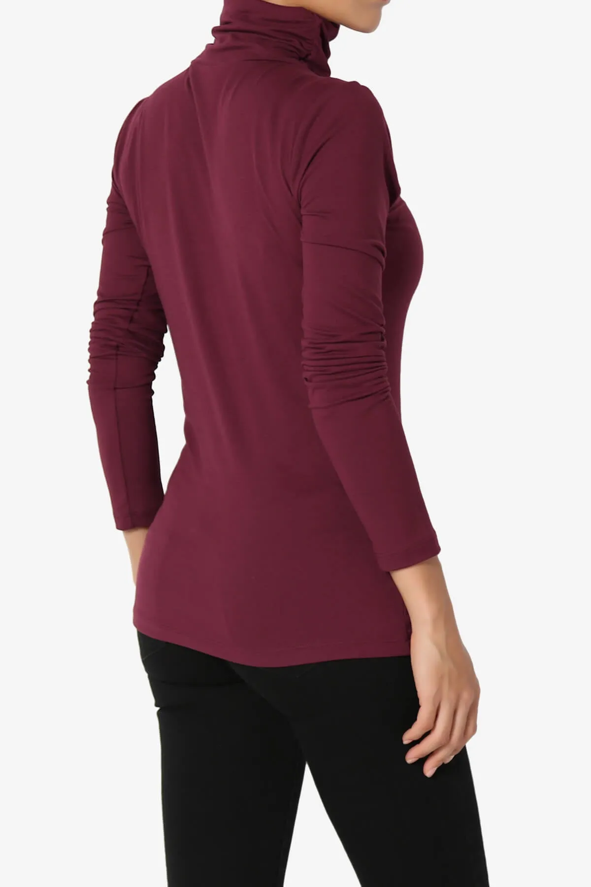 Viable Ruched Turtle Neck Long Sleeve Top