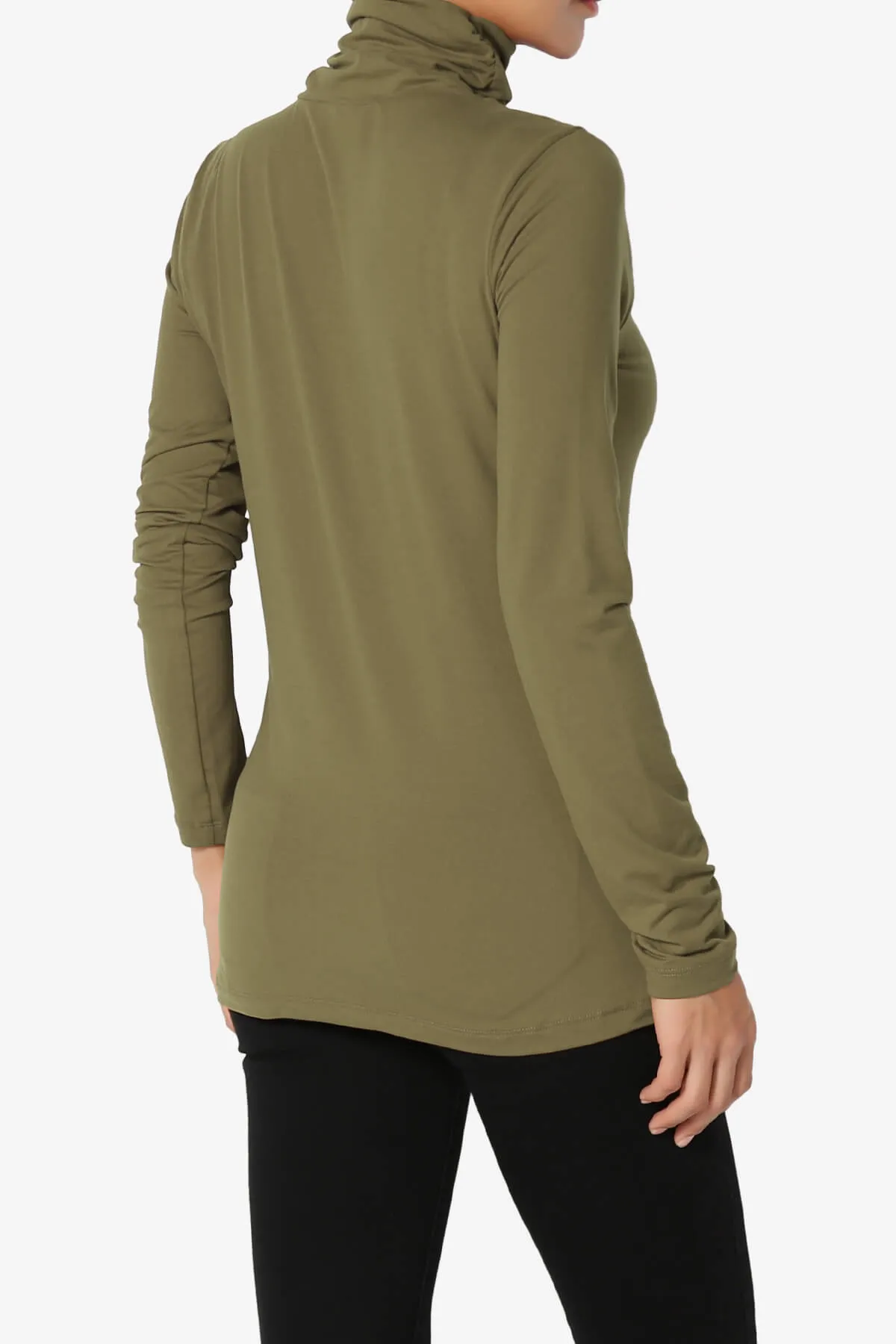 Viable Ruched Turtle Neck Long Sleeve Top