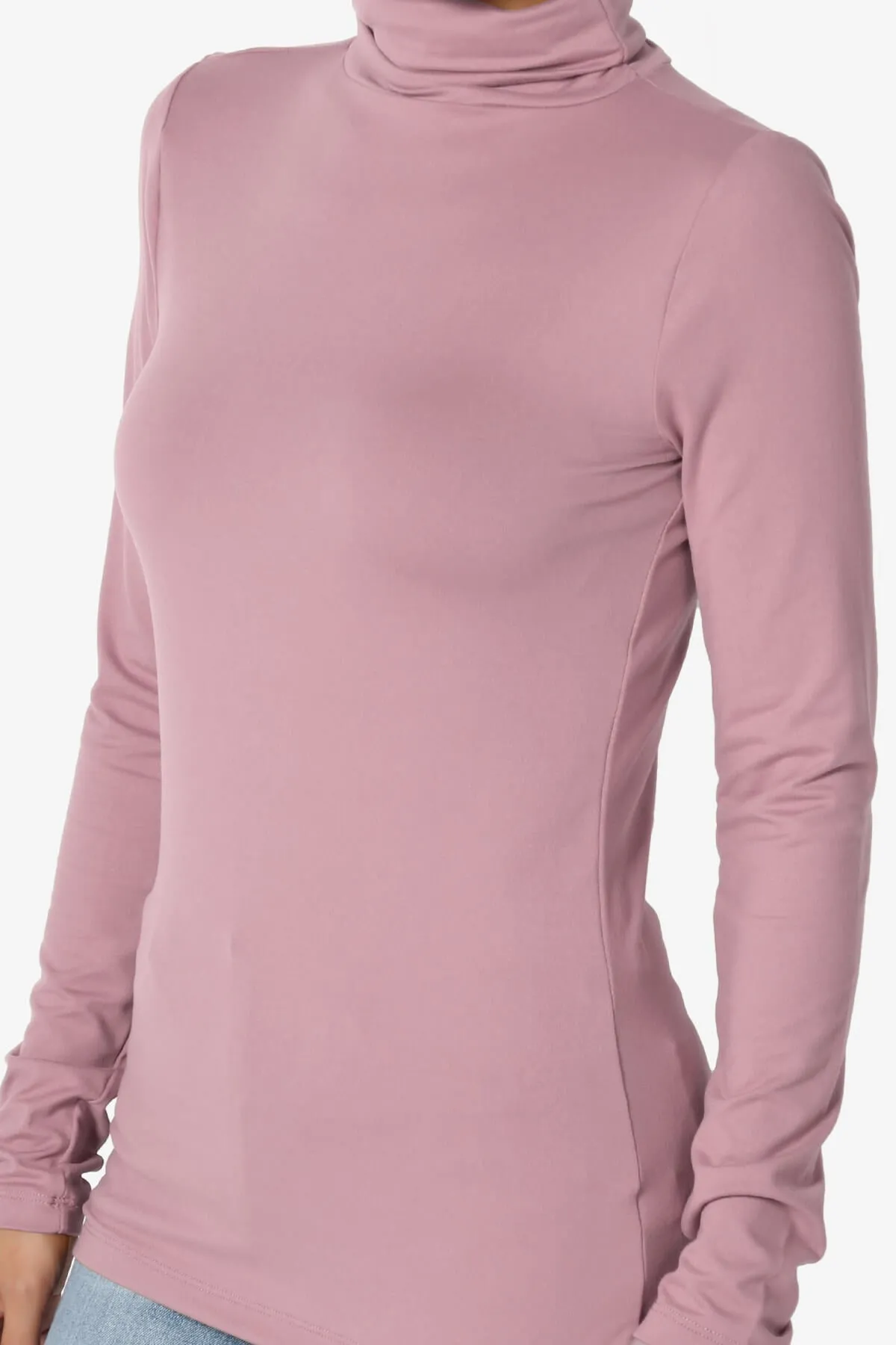 Viable Ruched Turtle Neck Long Sleeve Top