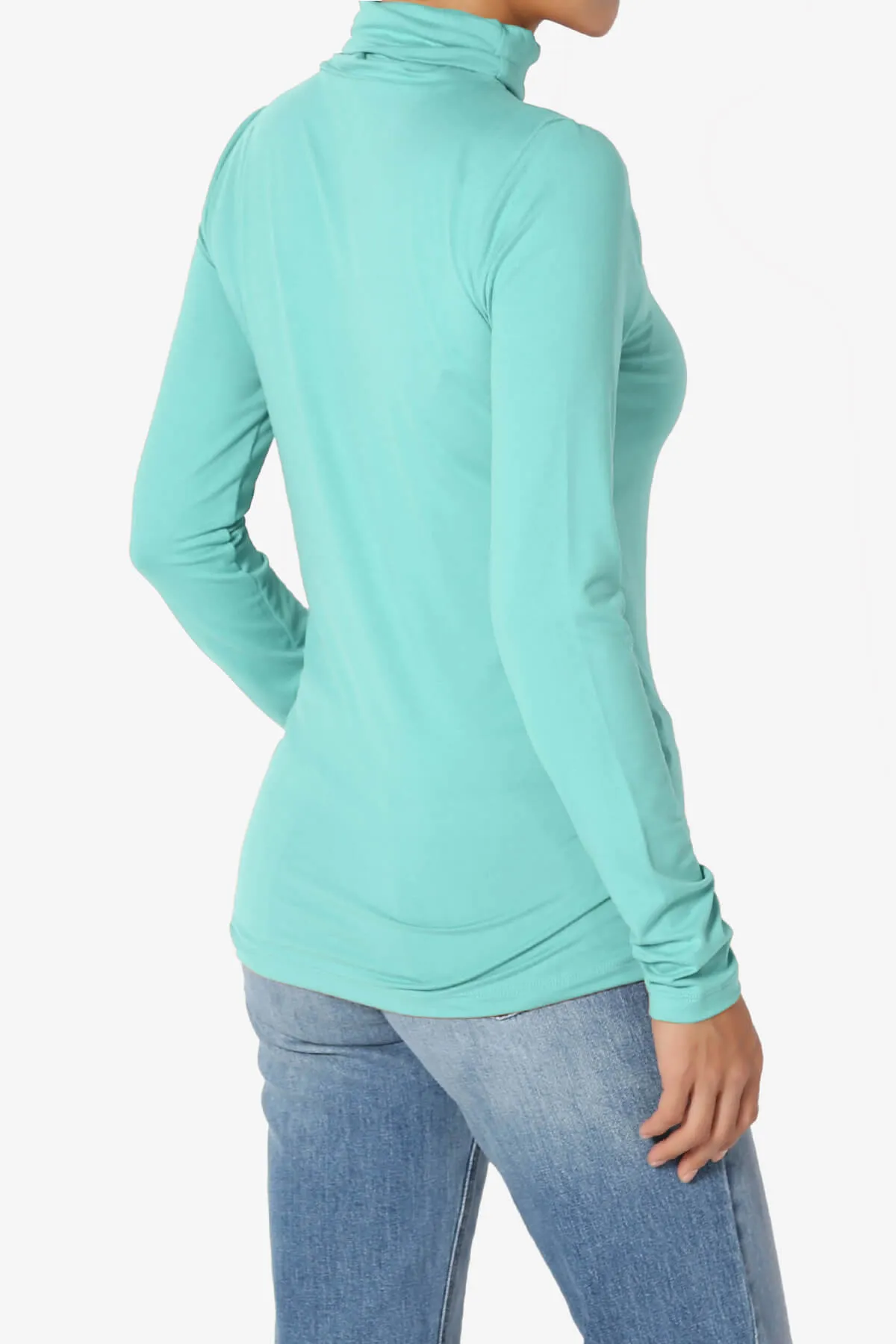Viable Ruched Turtle Neck Long Sleeve Top