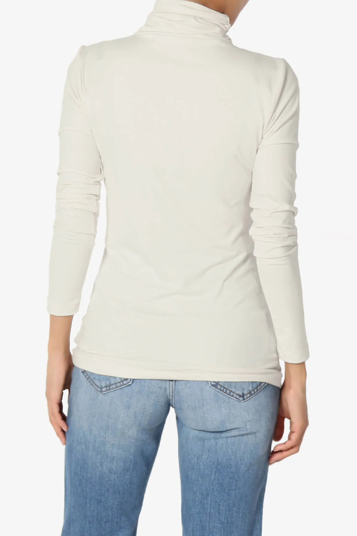 Viable Ruched Turtle Neck Long Sleeve Top
