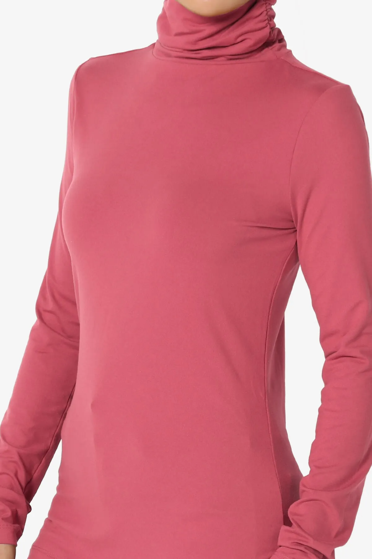 Viable Ruched Turtle Neck Long Sleeve Top