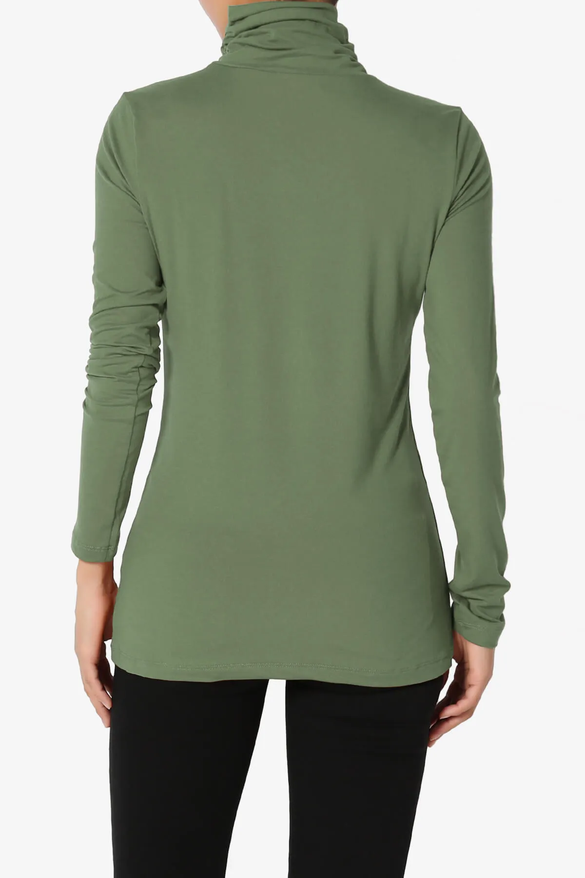 Viable Ruched Turtle Neck Long Sleeve Top