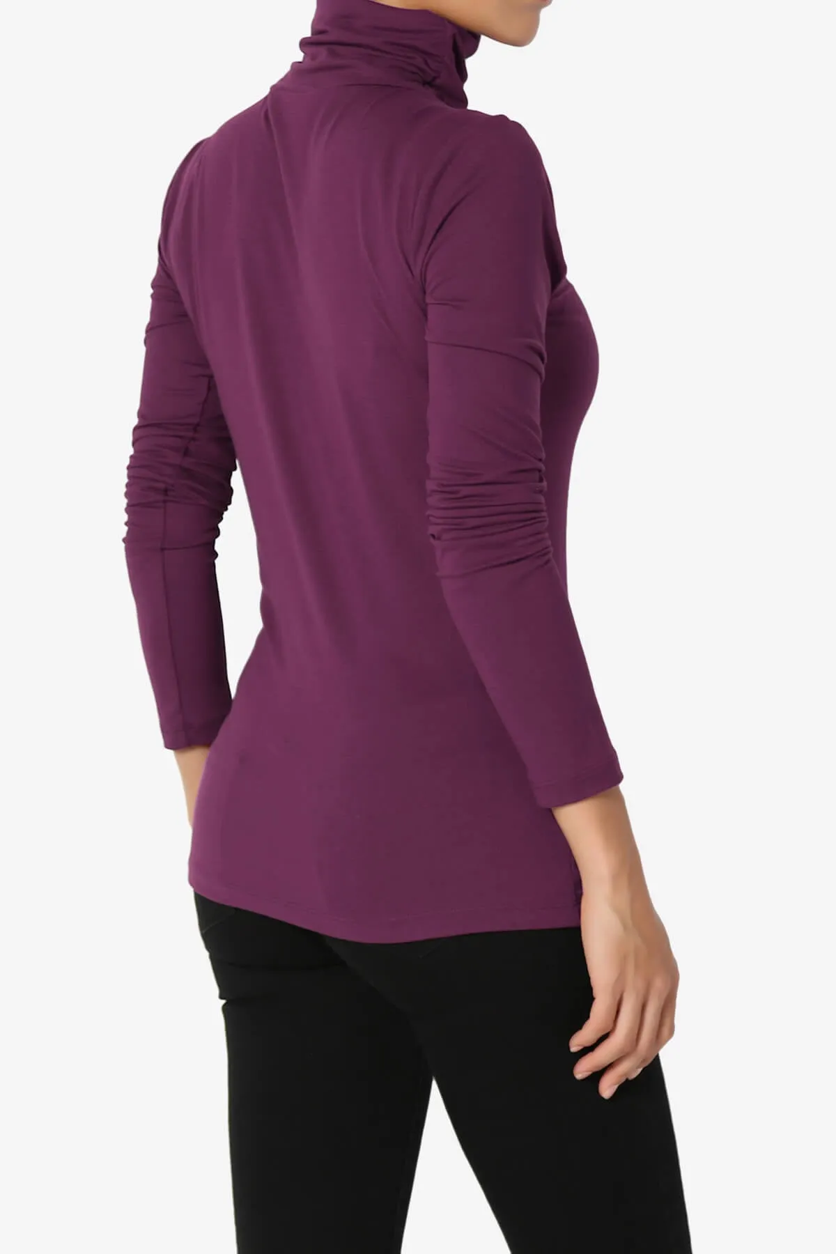 Viable Ruched Turtle Neck Long Sleeve Top