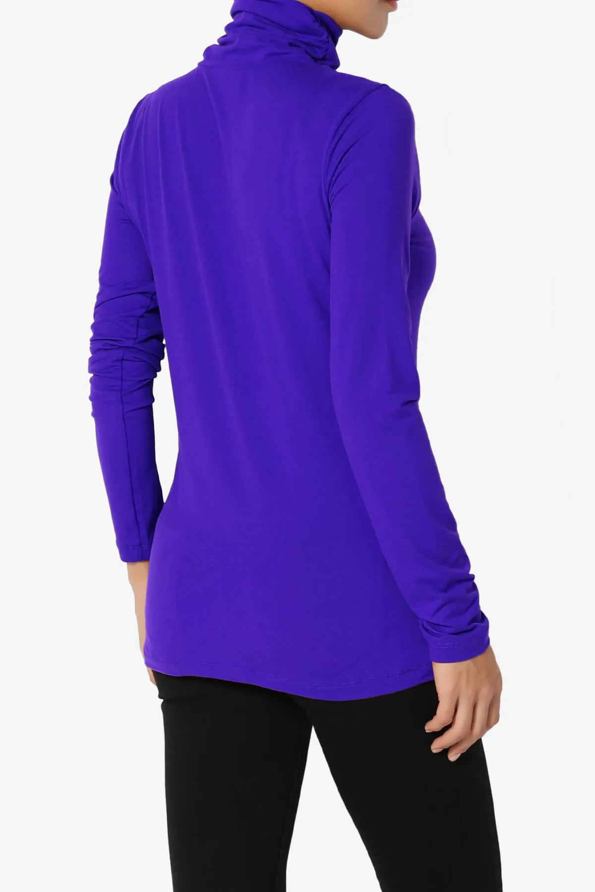 Viable Ruched Turtle Neck Long Sleeve Top