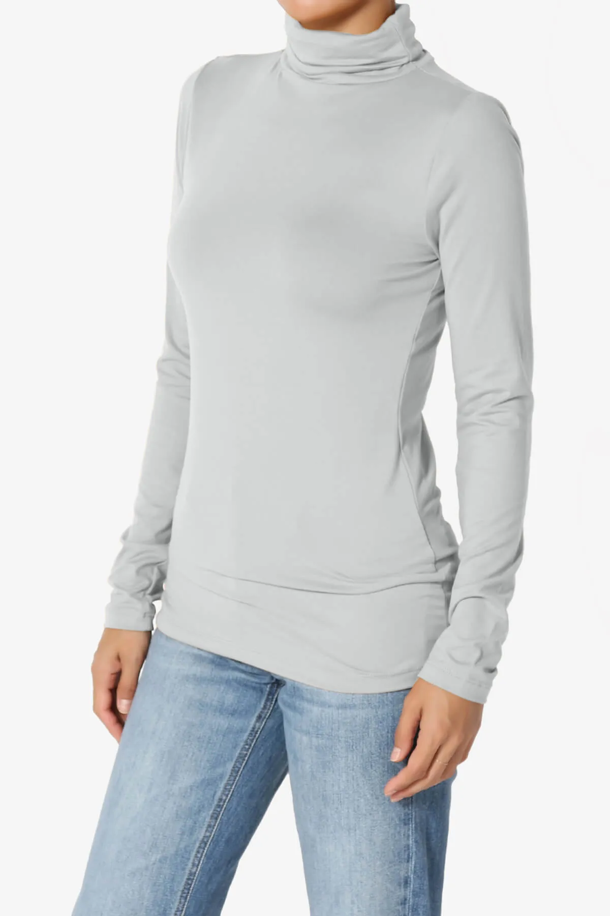 Viable Ruched Turtle Neck Long Sleeve Top