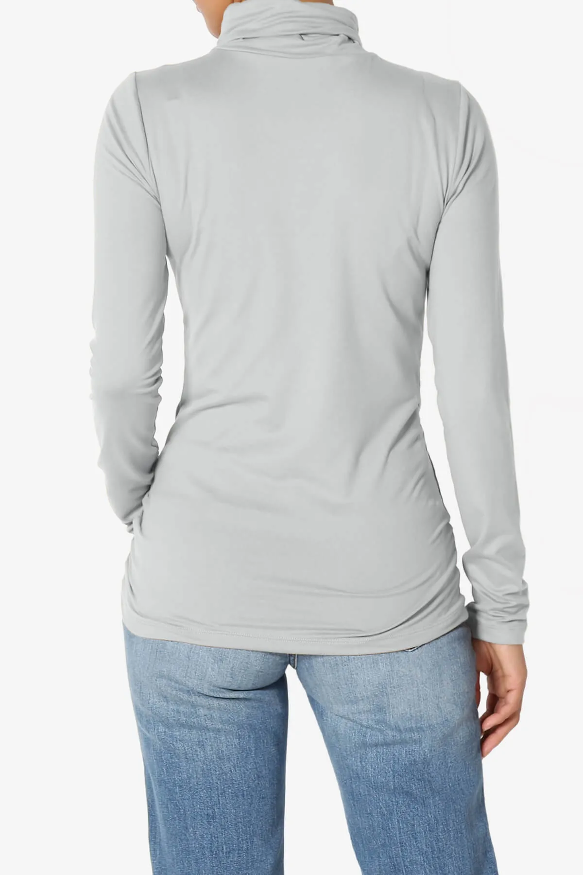 Viable Ruched Turtle Neck Long Sleeve Top