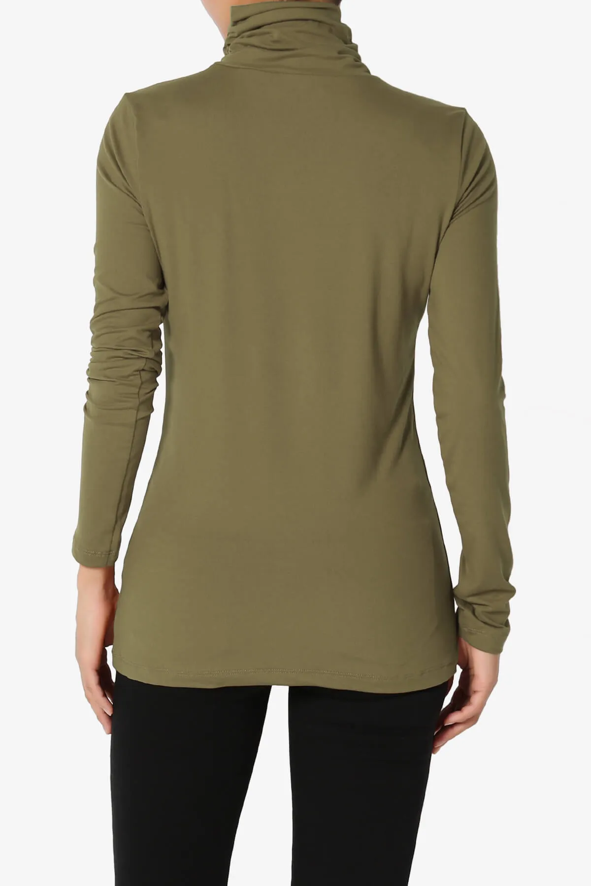 Viable Ruched Turtle Neck Long Sleeve Top