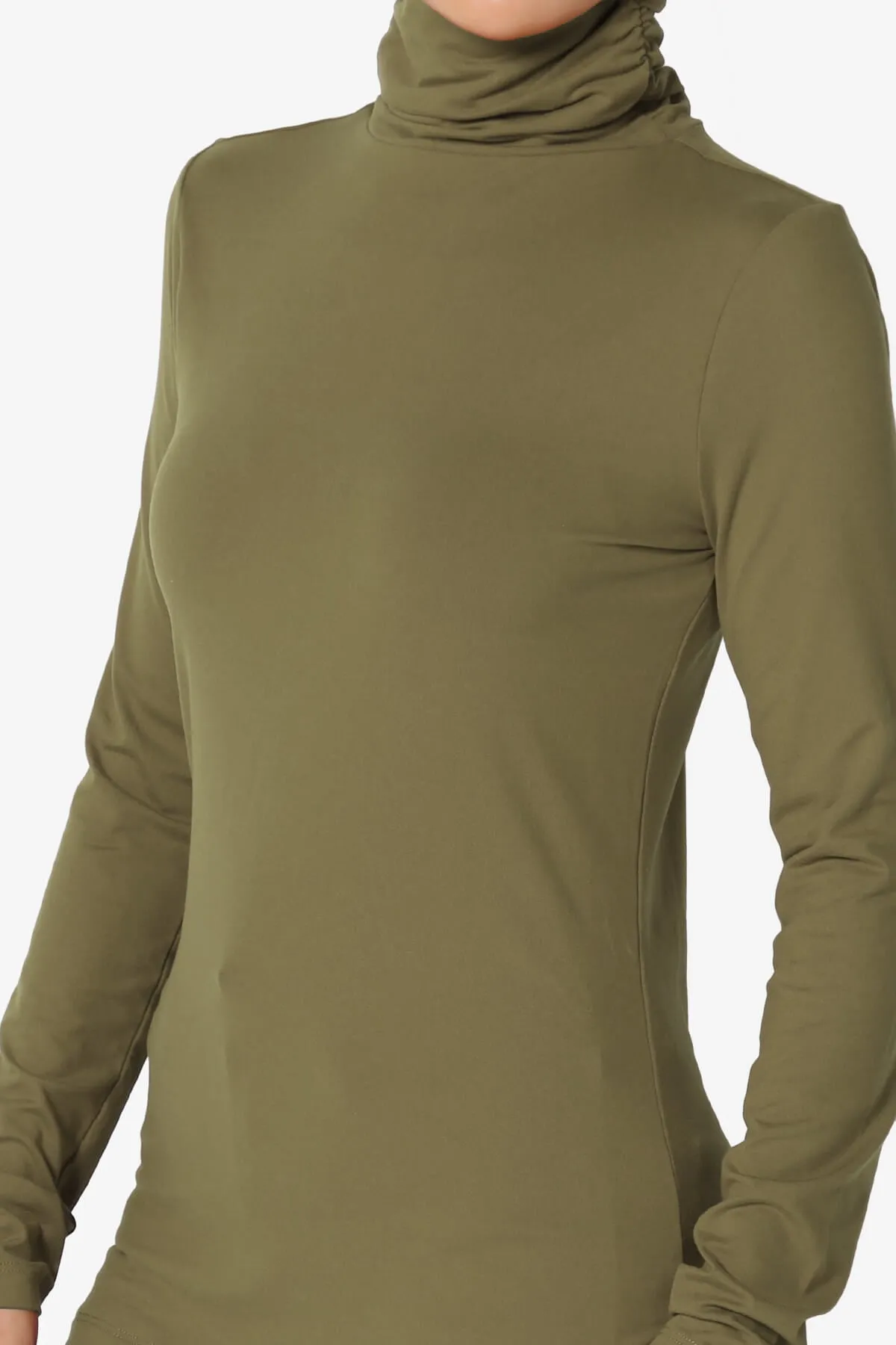 Viable Ruched Turtle Neck Long Sleeve Top