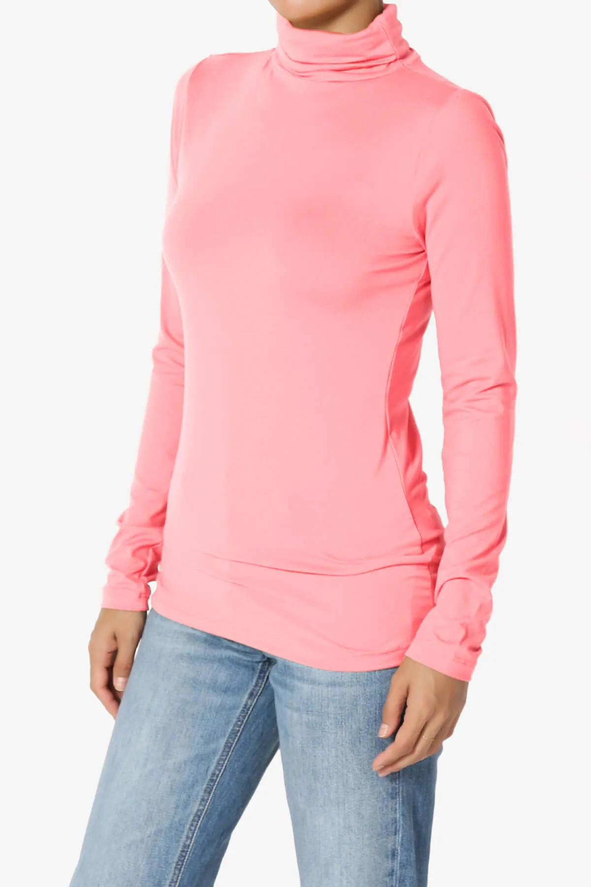 Viable Ruched Turtle Neck Long Sleeve Top