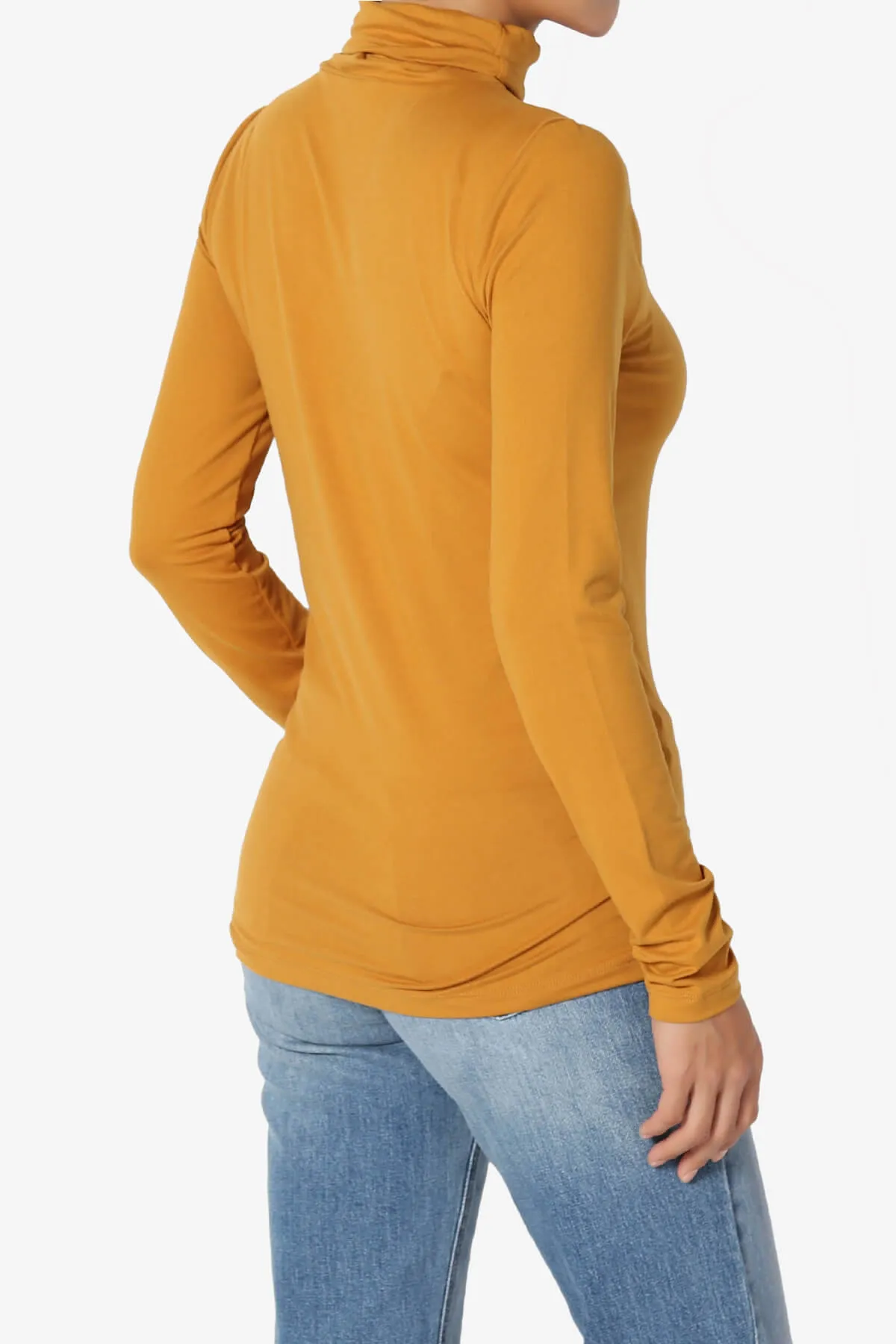 Viable Ruched Turtle Neck Long Sleeve Top