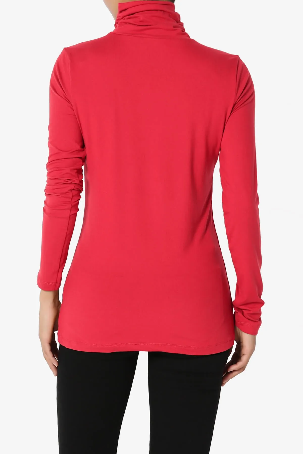 Viable Ruched Turtle Neck Long Sleeve Top