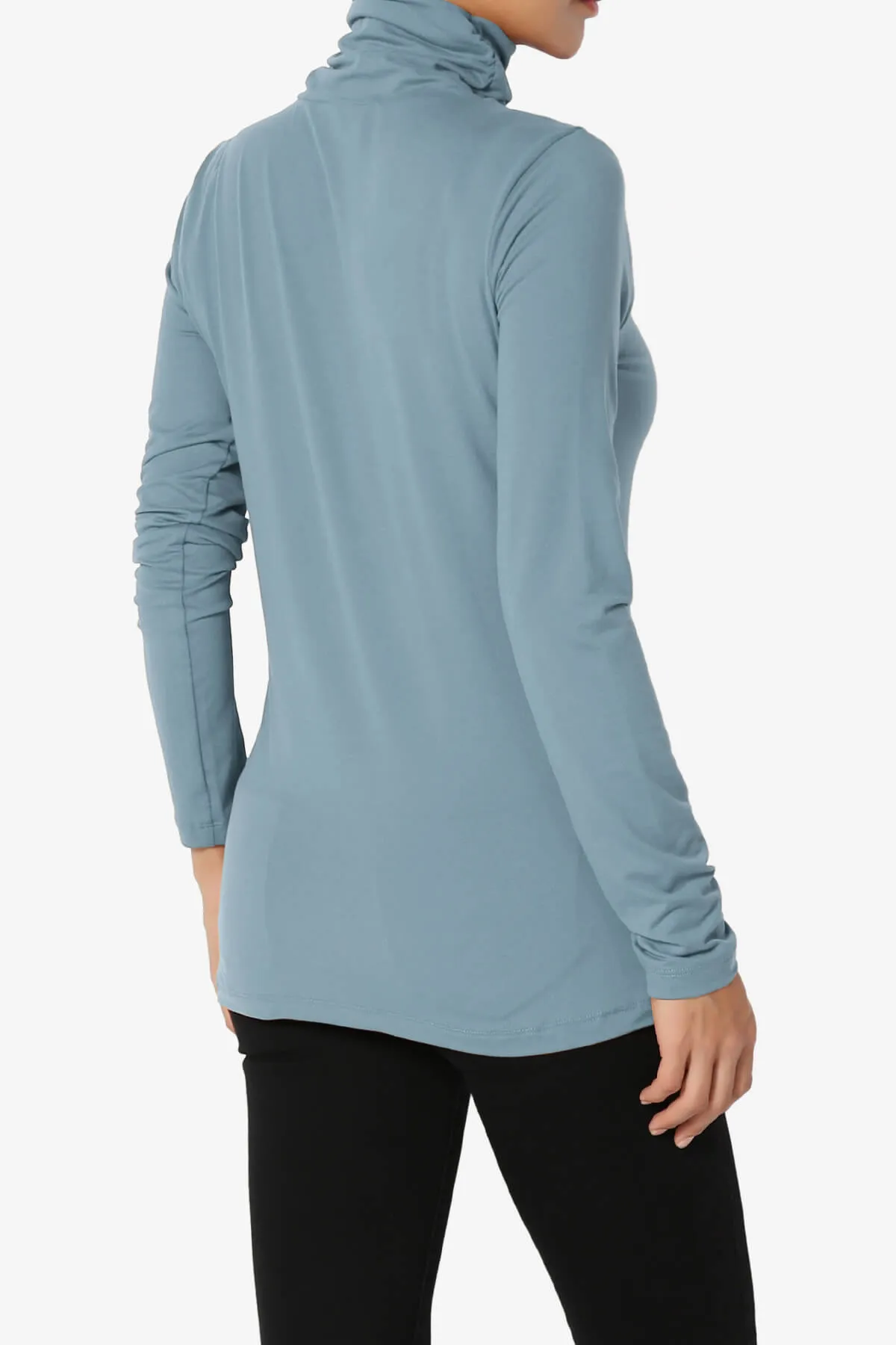 Viable Ruched Turtle Neck Long Sleeve Top