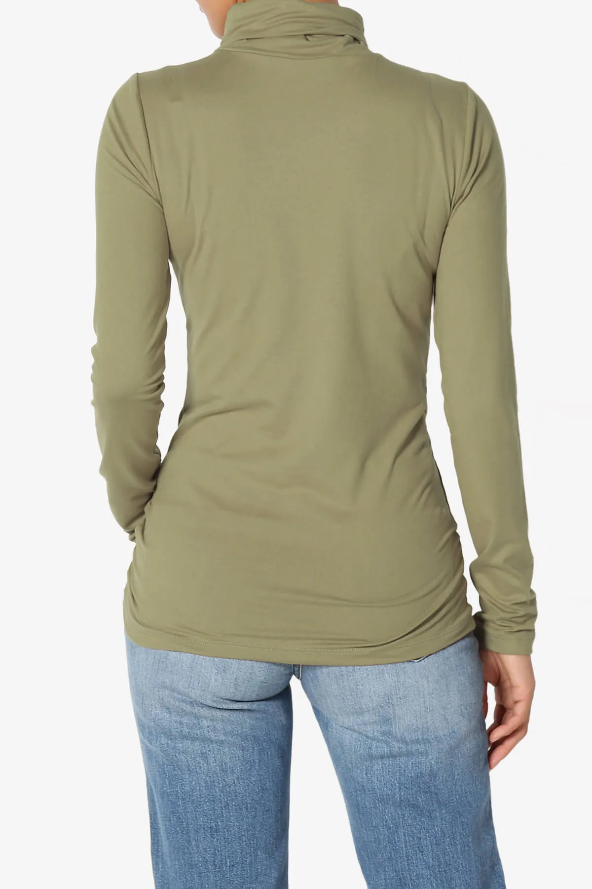 Viable Ruched Turtle Neck Long Sleeve Top