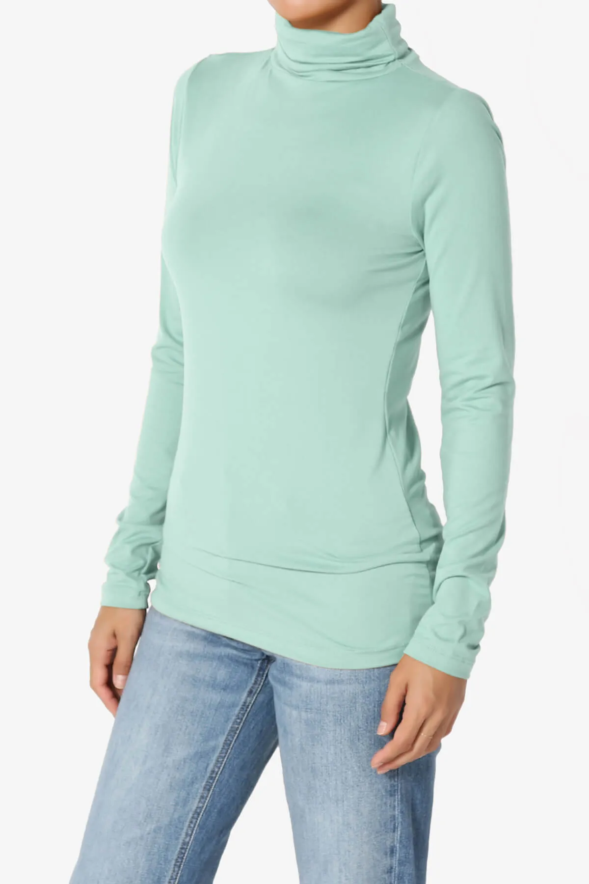 Viable Ruched Turtle Neck Long Sleeve Top