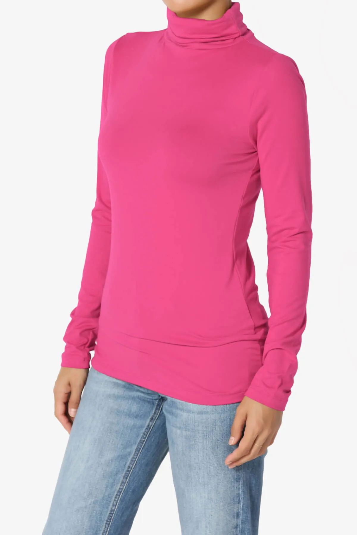 Viable Ruched Turtle Neck Long Sleeve Top