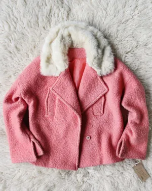 Vintage Pink   Fur Pea Coat
